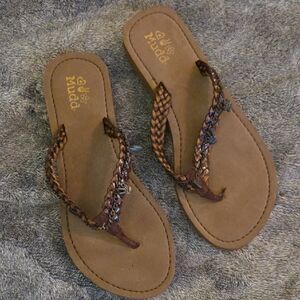Mudd Brown Braided Sandals